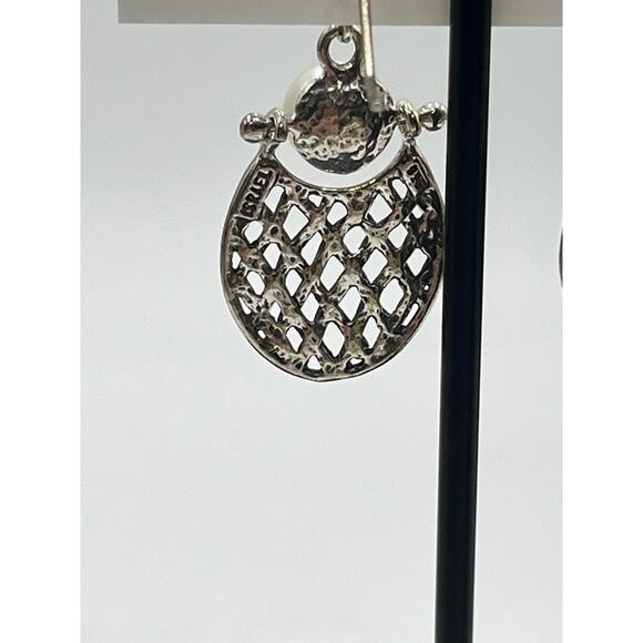 Noa Zuman Israel Designer Sterling Silver White Freshwater Pearl Earrings New‎ - Picture 5 of 9